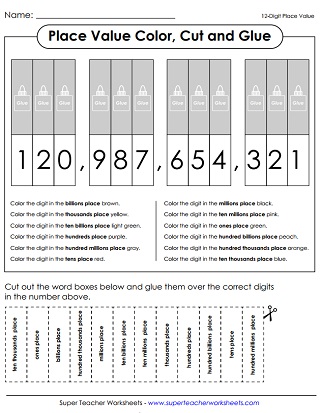 Place Value Worksheets: 7 Digits