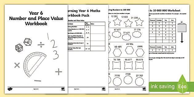 KS2 Year 6 Maths Worksheets - Number &  Place Value Workbook