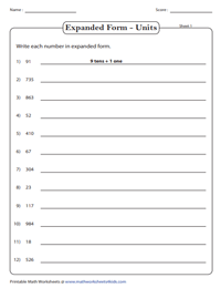 Place Value Worksheet - up to 10 million