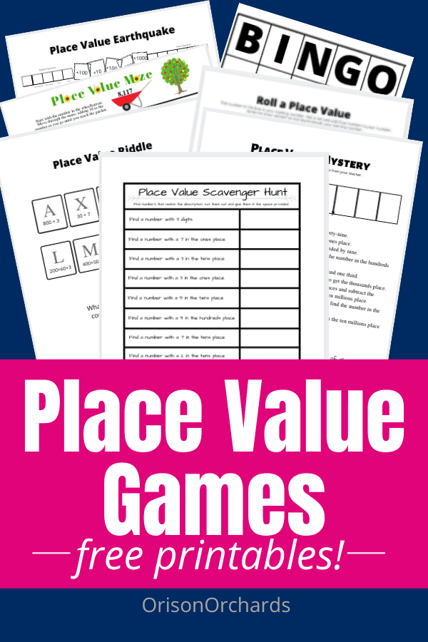 Place Value Games &  Printable Charts (FREE!) | Orison Orchards