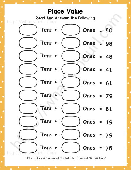 Place Value worksheets - Tens and Ones - Exercise 2 - Your Home ...