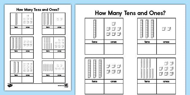 place value worksheet tens and