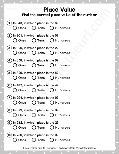 Place value worksheet - Exercise 1 - Your Home Teacher