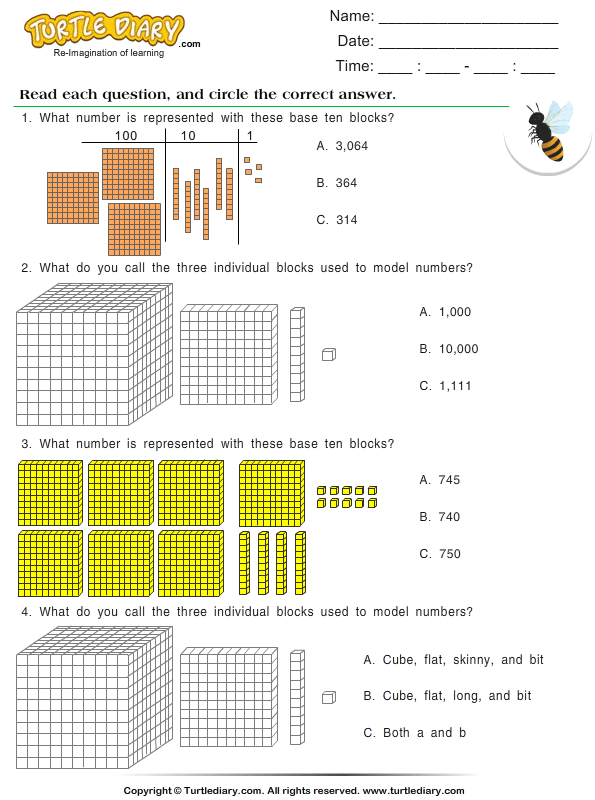 Place Value of Numbers up to Ten Thousands | Turtle Diary Worksheet