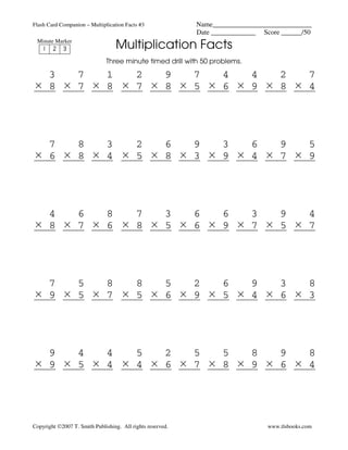 Multiplication fluency drill math facts | PDF