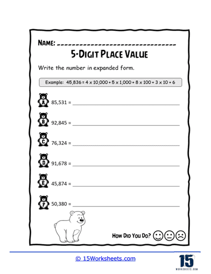 5-Digit Place Value Worksheets - 15 Worksheets Library