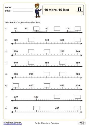place value worksheet to 10