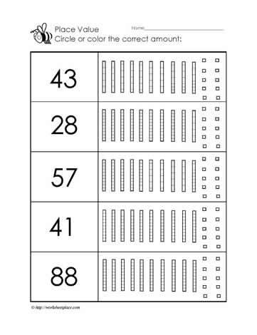 place value worksheet to print