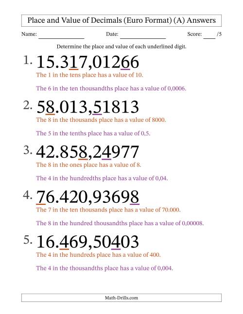 place value worksheet to ten thousands