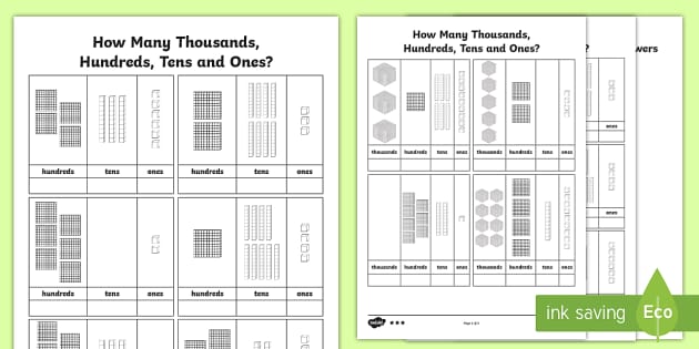 Thousands Place Value Worksheet (teacher made) - Twinkl