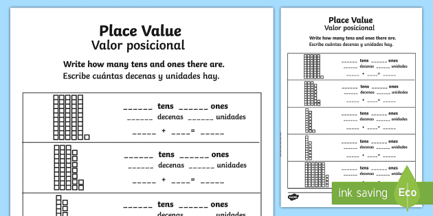 place value worksheet twinkl