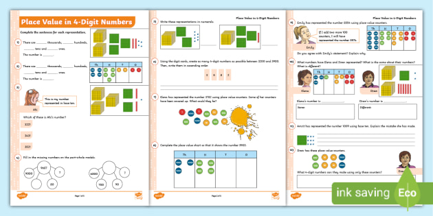place value worksheet twinkl