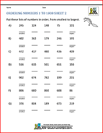 place value worksheet up to 1000