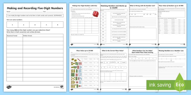 place value worksheet up to 10000