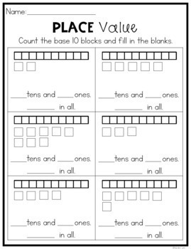 Base 10 Worksheets: Place Value 11-19 - Natalie Lynn Kindergarten
