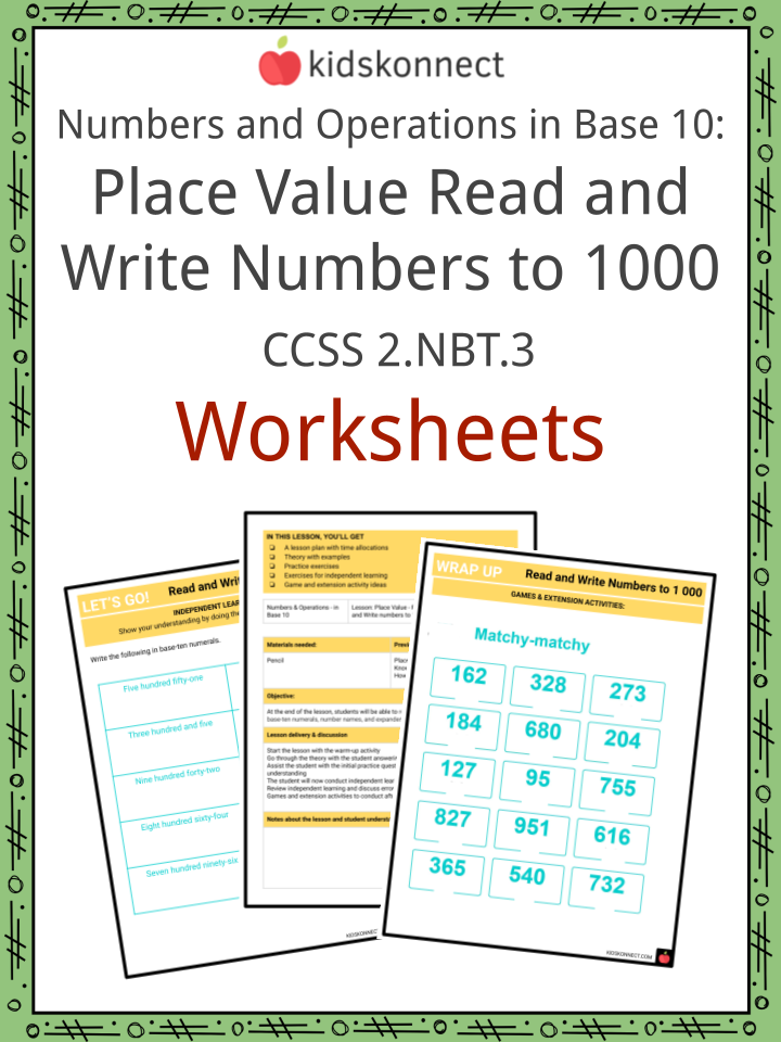 Numbers and Operations, Facts, Worksheets for Kids
