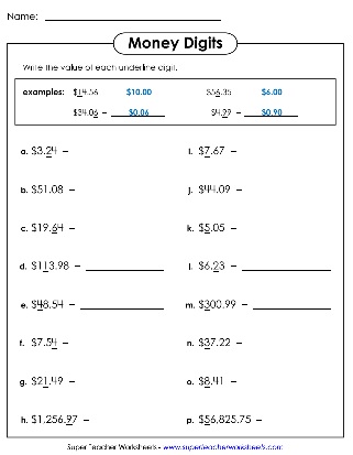 Place Value - Money