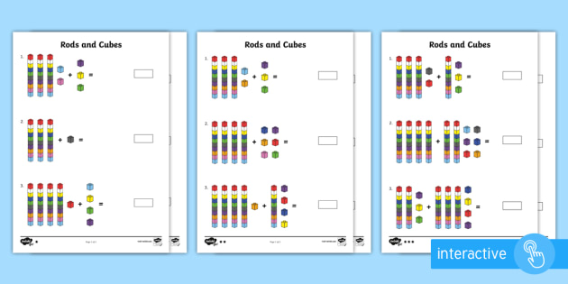 Year 2 Maths Homework Rods and Cubes Homework Worksheet