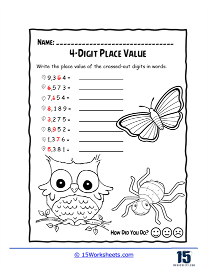 place value worksheet words to numbers