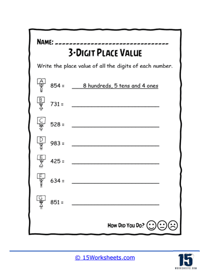 3-Digit Place Value Worksheets - 15 Worksheets Library