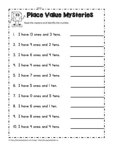 Place Value Activities Worksheets