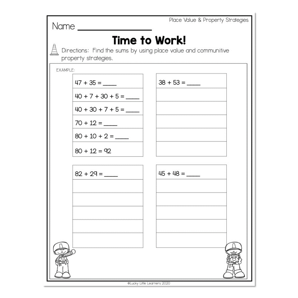 2nd Grade Math Worksheets - Place Value -Place Value and Property ...