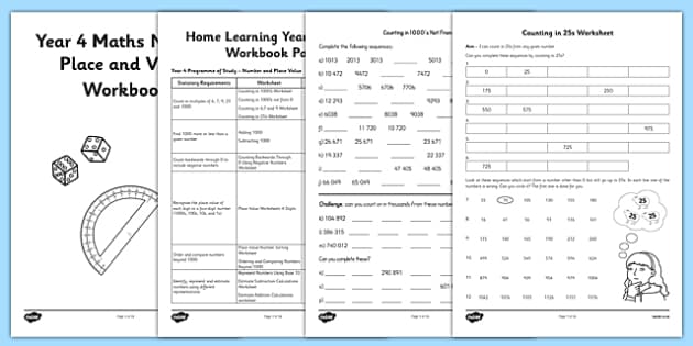 Year 4 Maths Number and Place Value Booklet (teacher made)