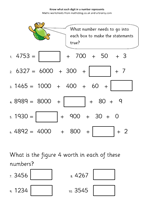 Y4 free maths worksheet: place value - Maths Blog