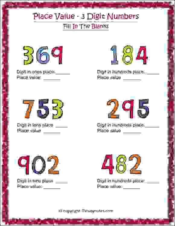 Place Value: Chapter 1 Worksheet, Free Printable for Kids
