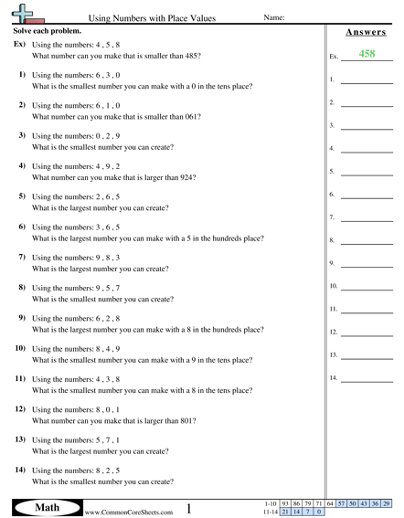 Value &  Place Value Worksheets | Free - Distance Learning ...