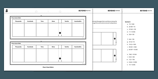 place value x10 worksheet