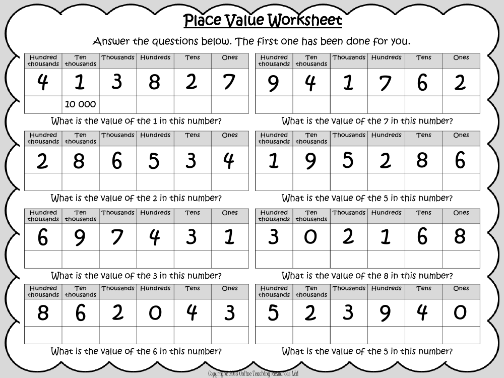 4th Grade Place Value Worksheets - Worksheets Library