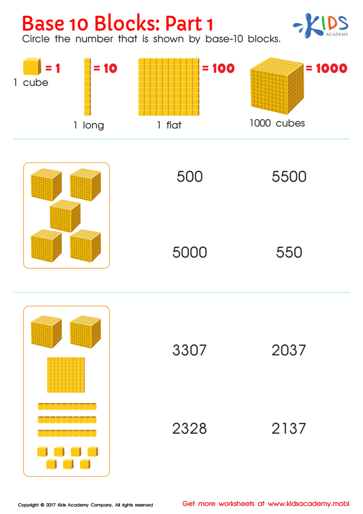 Place Value Thousands Worksheet: Free Printable PDF for Kids