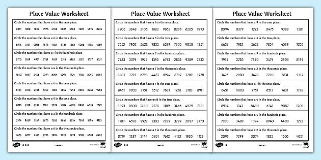 Place Value Worksheet 4 Digits (teacher made) - Twinkl