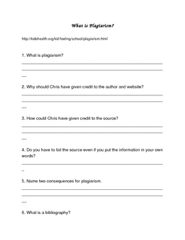 plagiarism worksheet middle school