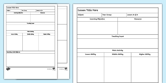 Lesson Plan Worksheet | Twinkl (Lehrer gemacht) - Twinkl