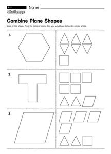 Combine Plane Shapes Worksheet for 1st - 2nd Grade | Lesson Planet