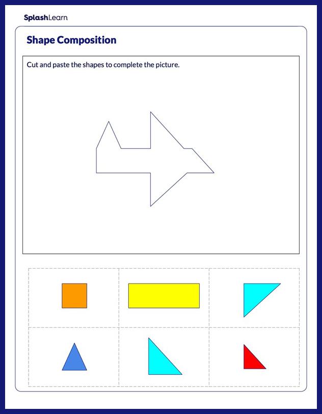 Make an Airplane using Shapes Math Worksheets SplashLearn