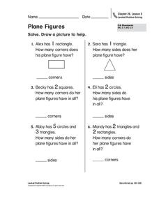 Plane Figures Worksheet for 1st - 2nd Grade | Lesson Planet