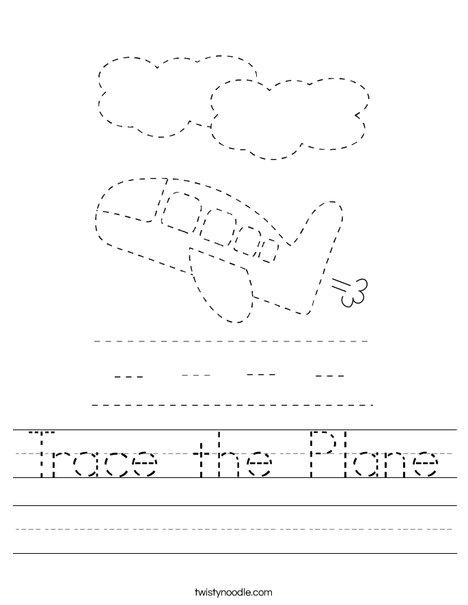 Trace the Plane Worksheet - Twisty Noodle