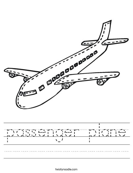 passenger plane Worksheet - Twisty Noodle