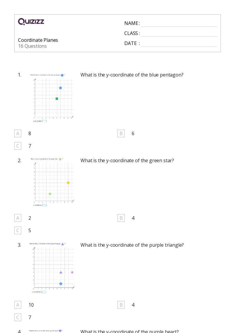 50+ Coordinate Planes worksheets for 1st Year on Quizizz | Free ...