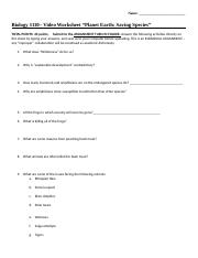 Planet Earth Saving Species Worksheet 20.doc - Name: Biology 1110 ...
