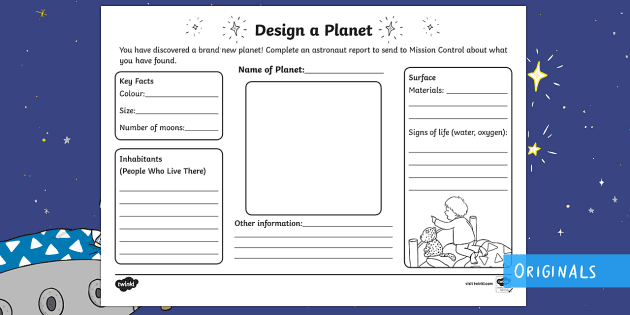 Design Your Own Planet Worksheet - Creative Resource - Twinkl