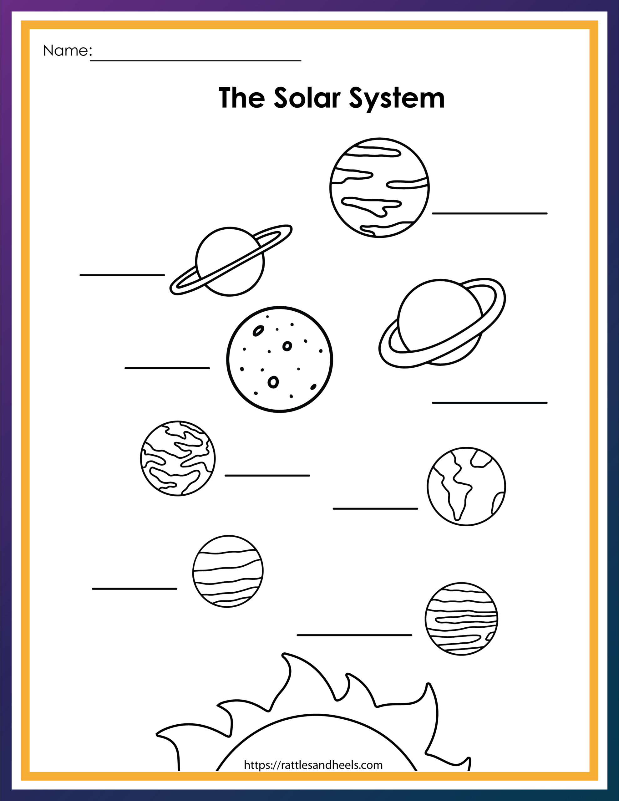 Free Solar System Worksheets for Kids - Adanna Dill