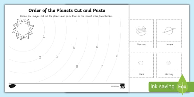 FREE! - Ordering the Planets Worksheet - Primary Resources