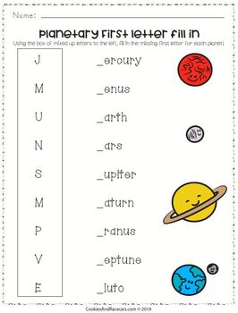 FREE Solar System Worksheets for PreK and Kinder by Cookies and ...
