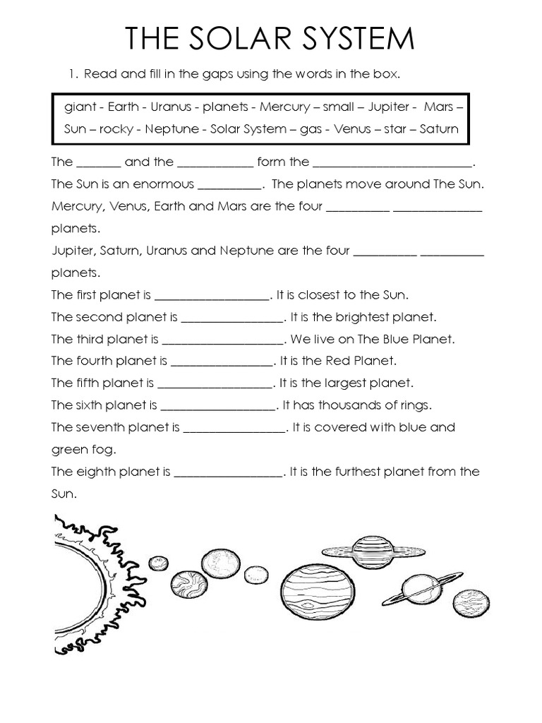 THE SOLAR SYSTEM Interactive Worksheet | PDF - Worksheets Library