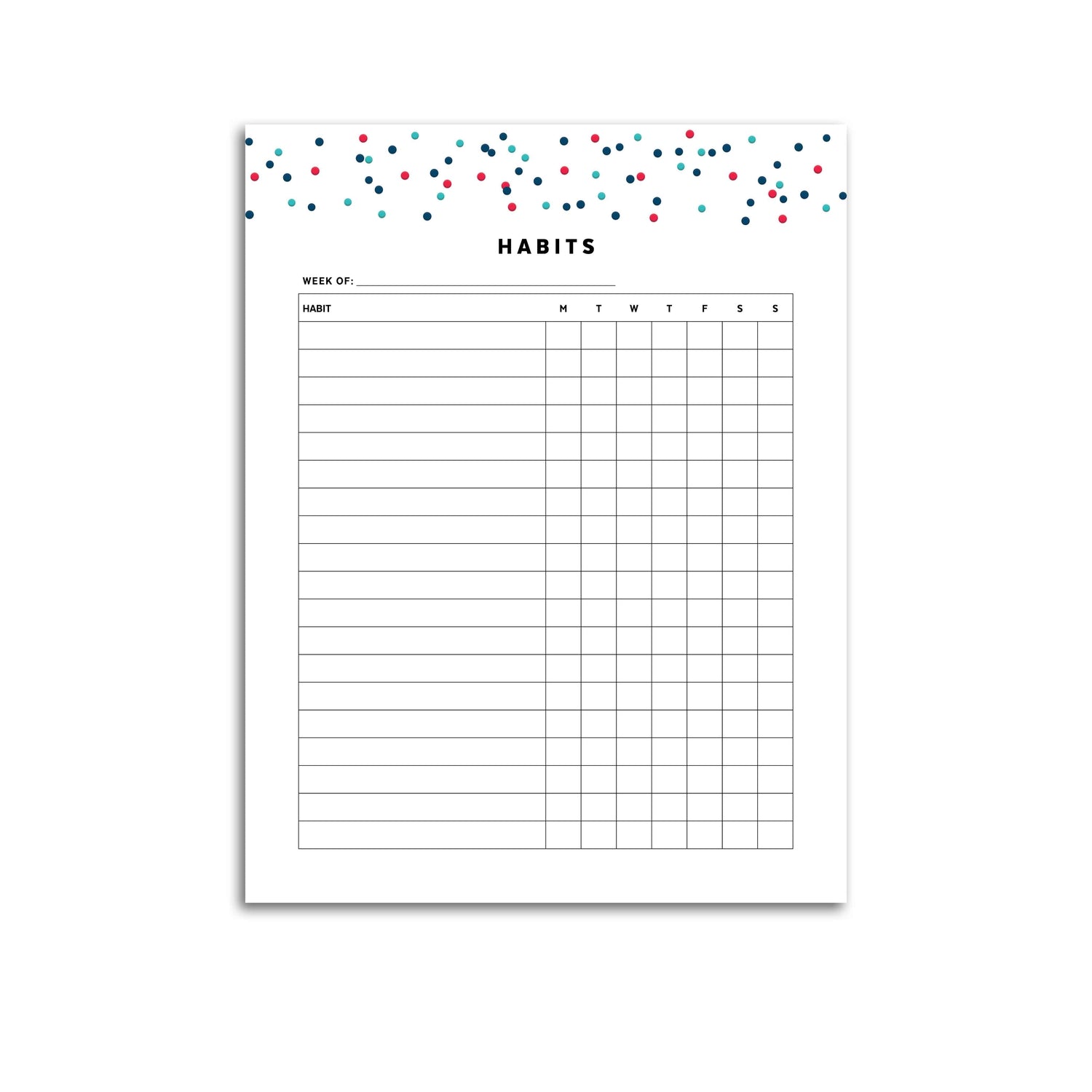 Weekly Habit Tracker Planner | Signature Confetti
