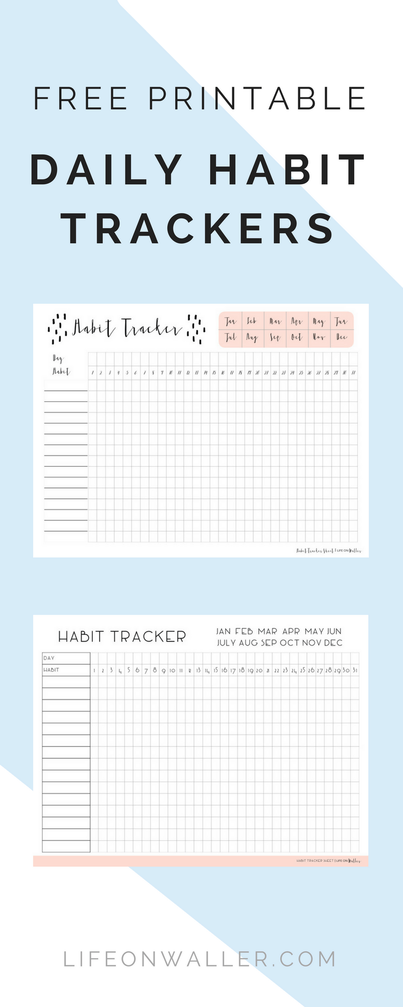 Daily Habit Tracker Free Printables